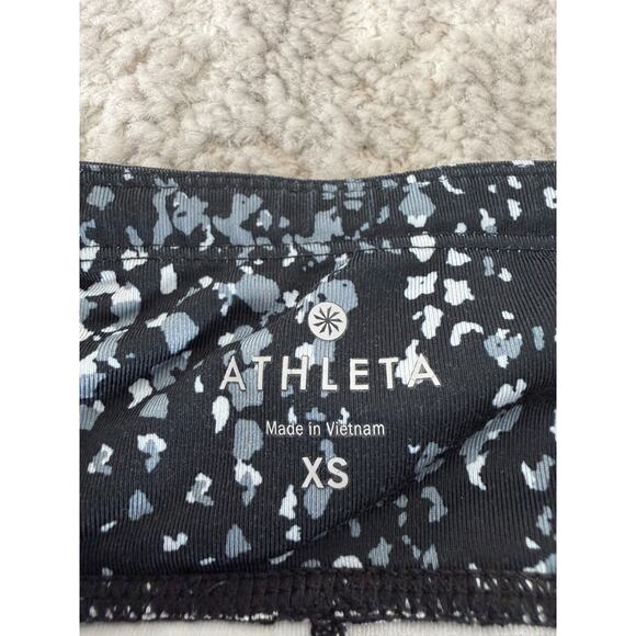 Athleta Size XS Geometric Cropped Athleisure Leggings Gray Black Stretch Casual - Picture 7 of 10